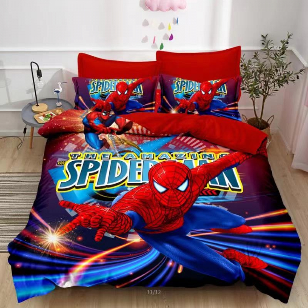 Spiderman Kids Bedding Suit Quilt 1Bedcover,1Bedsheet & 1Pillow Case