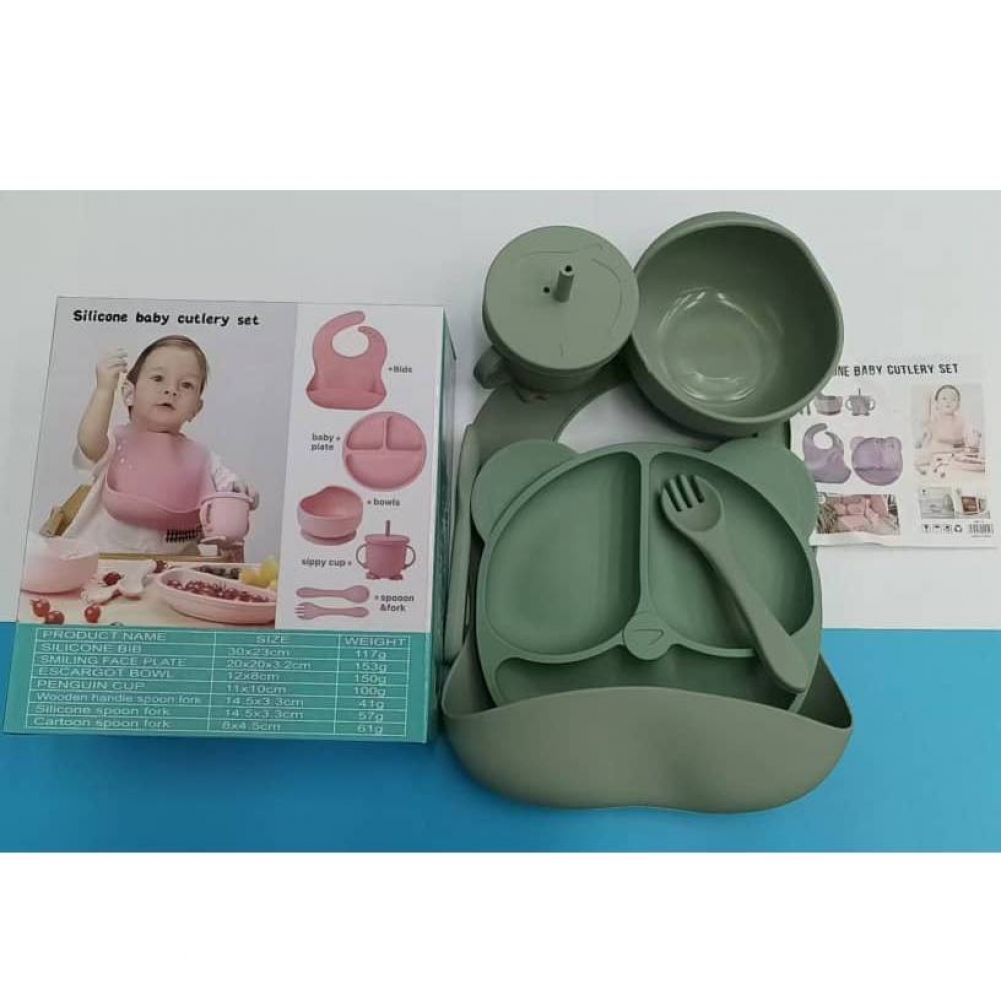 6pcs Silicone Baby Feeding Set, Including Baby Utensils 6-12 Months - Baby Plate And Bowl Set With High Walls, For Easy Scooping.