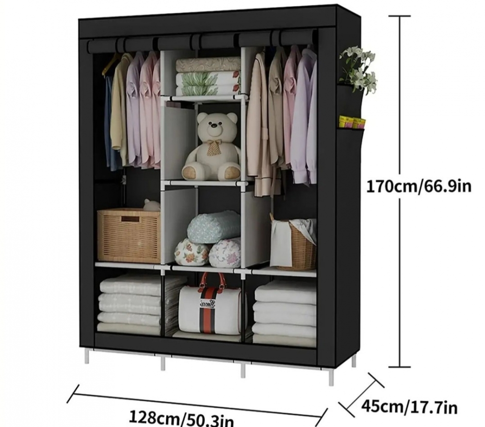 Closet Portable Wardrobe (3 column)