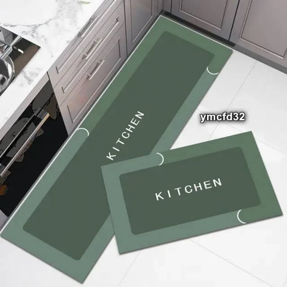 2Pcs Absorbent Kitchen Mat Set, Quick Dry Water Absorption Mat, Non Slip Rubber Bathroom Rugs, Easy to Clean Thin Bath Mats for Bathroom (120 * 40 cm, 40 * 60 cm, Multicolor).