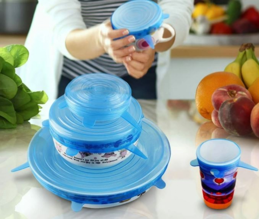 Silicone BPA Free Stretchable Food Covers 6 Count