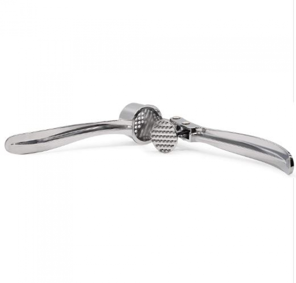 Stainless Steel Garlic Press - Professional Kitchen Garlic Crusher - Easy Squeeze, Dishwasher safe - Cooking Utensils, Clove Press and Ginger Mincer