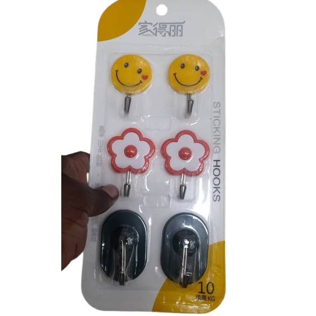 Mini Wall Hook Smiley Emoji 6 in 1