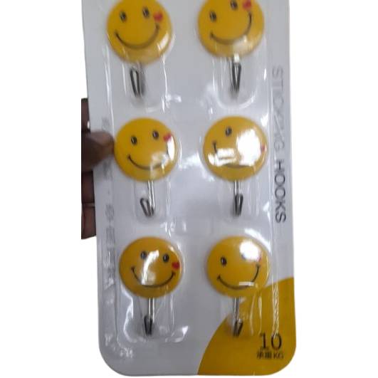 Mini Wall Hook Smiley Emoji 6 In 1