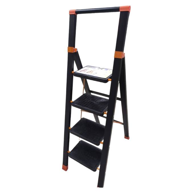 Black-Coated Foldable Aluminium Ladder