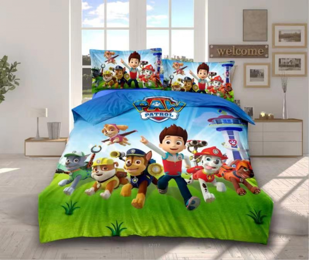   Paw Patrol Kids Bedding Suit Quilt 1Bedcover,1Bedsheet & 2Pillow Case