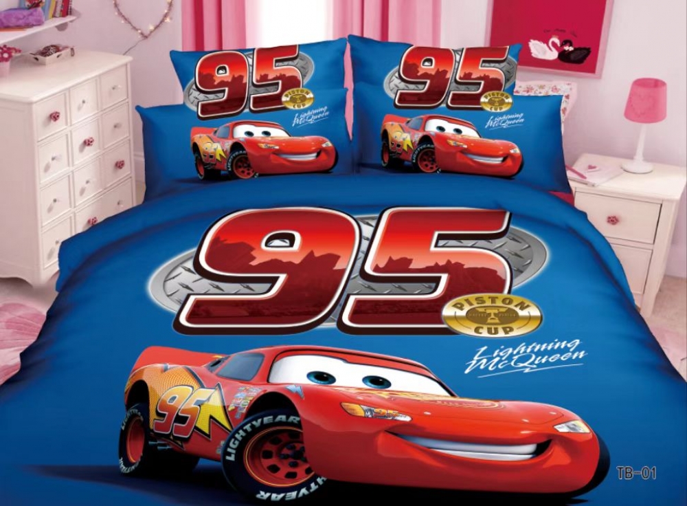  Piston Cup Kids Bedding Suit Quilt 1Bedcover,1Bedsheet & 2Pillow Case