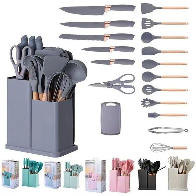 19 Pieces Silicone Cooking Kitchen Utensils Set Heat Resistant